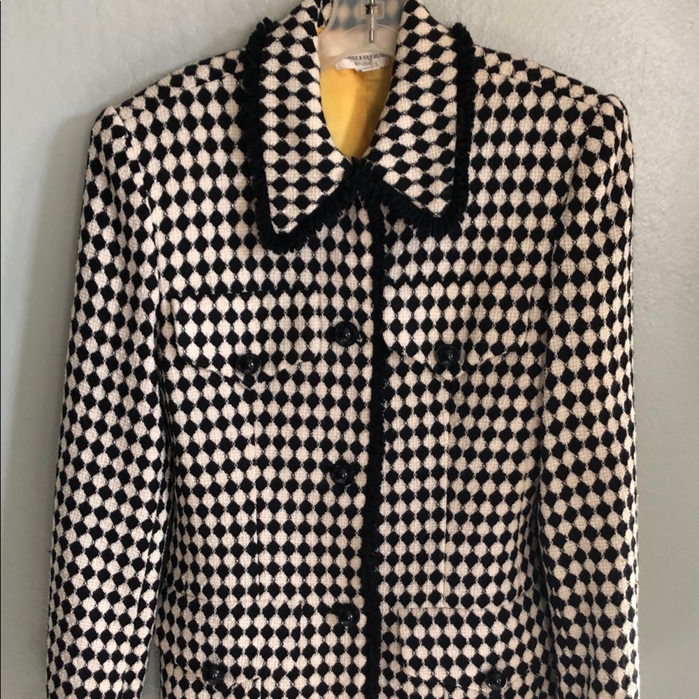 Ann Taylor Stylish Blazer- Black and White Wool